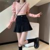 Ảnh của Chân váy jean ngắn kaki cạp cao xếp ly, chân váy ngắn kiểu dáng thanh lịch phong cách_v38