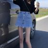 Picture of Quần short nữ giả váy KABICO cạp cao tua gấp, quần jean ngắn nữ phong cách Ulzzang G1