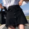 Picture of Quần short nữ giả váy KABICO cạp cao tua gấp, quần jean ngắn nữ phong cách Ulzzang G1