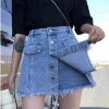 Picture of Quần short nữ giả váy KABICO cạp cao tua gấp, quần jean ngắn nữ phong cách Ulzzang G1