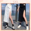 Picture of Chân Váy Xẻ Dài Qua Gối Cạp Cao Tua Gấu Phong Cách Hàn Quốc_A2