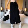 Ảnh của Chân váy jean dài KABICO xẻ trước cạp cao tua rua, váy jean nữ dáng rộng chữ a phong cách Hàn Quốc A4
