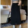 Ảnh của Chân váy jean dài KABICO xẻ trước cạp cao tua rua, váy jean nữ dáng rộng chữ a phong cách Hàn Quốc A4