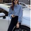 Ảnh của Áo jean nữ dài tay, áo sơ mi jean dài tay, áo bò nữ dài tay _G2