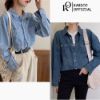 Ảnh của Áo jean nữ dài tay, áo sơ mi jean dài tay, áo bò nữ dài tay _G2