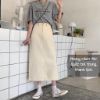 Picture of Chân váy jean cạp cao xẻ sau dáng dài qua gối_Váy jean xòe phong cách  A7