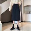 Picture of Chân váy nữ cạp cao, chân váy midi tua gấu xẻ sau phong cách_A10