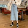 Picture of Chân váy nữ cạp cao, chân váy midi tua gấu xẻ sau phong cách_A10