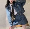 Picture of Sét áo khoác jean nữ KABICO dáng ngắn có bán kèm chân váy jean ngắn phong cách ulzzang G6