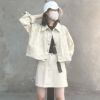 Picture of Sét áo khoác jean nữ KABICO dáng ngắn có bán kèm chân váy jean ngắn phong cách ulzzang G6