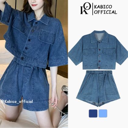 Ảnh của Áo khoác jean nữ dáng ngắn, áo khoác jean lửng, sét quần short và áo jean có bán lẻ_G7