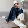 Picture of Áo khoác Jean nữ dài tay, áo khoác jean KABICO không cổ phong cách Ulzzang_G8