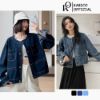 Picture of Áo khoác Jean nữ dài tay, áo khoác jean KABICO không cổ phong cách Ulzzang_G8