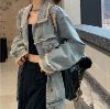 Ảnh của Áo khoác Jean dáng dài, áo jean KABICO dài tay tua rua phong cách unisex_G9