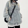 Ảnh của Áo khoác Jean dáng dài, áo jean KABICO dài tay tua rua phong cách unisex_G9