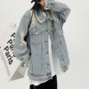 Ảnh của Áo khoác Jean dáng dài, áo jean KABICO dài tay tua rua phong cách unisex_G9