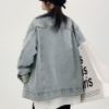 Ảnh của Áo khoác Jean dáng dài, áo jean KABICO dài tay tua rua phong cách unisex_G9