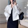 Picture of Áo jean nữ dài tay tua rua, áo jean nữ KABICO dáng ngắn phong cách thanh lịch_g10