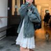 Picture of Áo jean nam nữ dài tay phong cách, áo jean nữ KABICO dáng dài mùa thu đông_G11