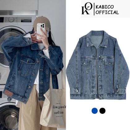 Ảnh của Áo jean nữ dài tay dáng rộng, áo jean nữ KABICO mặc mùa thu đông phong cách_G12