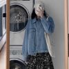 Ảnh của Áo jean nữ dài tay dáng rộng, áo jean nữ KABICO mặc mùa thu đông phong cách_G12