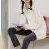 Ảnh của Áo jean nữ dài tay phong cách thanh lịch, áo jean nữ KABICO phối chỉ nổi bật_G13