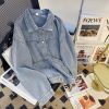 Ảnh của Áo jean nữ dài tay phong cách thanh lịch, áo jean nữ KABICO phối chỉ nổi bật_G13