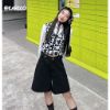 Ảnh của Quần short jean nữ KABICO kaki nữ lưng cao, quần sooc đùi jean cạp cao ống rộng sắn gấu C3