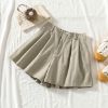 Ảnh của Quần short nữ kaki cạp cao KABICO quần short ống rộng lưng cao phong cách Hàn Quốc C7