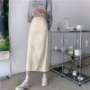 Ảnh của Chân váy jean dài KABICO cạp điều chỉnh độ rộng bụng phong cách, váy jean dáng dài cạp cao thanh lịch A14
