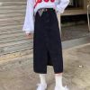 Ảnh của Chân váy jean kaki dáng dài, chân váy dài cạp cao phong cách Ulzzang_A15