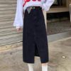 Ảnh của Chân váy jean kaki dáng dài, chân váy dài cạp cao phong cách Ulzzang_A15