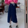 Ảnh của Chân váy jean kaki dáng dài, chân váy dài cạp cao phong cách Ulzzang_A15