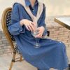 Ảnh của Váy sơ mi Jeans dáng dài, váy jean dài tay dáng rộng, mẫu mới A17