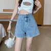 Ảnh của Quần short cạp cao phong cách, quần short ống rông túi trước_C12