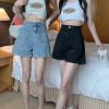 Ảnh của Quần short cạp cao phong cách, quần short ống rông túi trước_C12