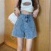 Ảnh của Quần short cạp cao phong cách, quần short ống rông túi trước_C12