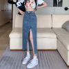 Ảnh của Chân váy cạp cao dài qua gối, chân váy midi jean/ kaki phong cách_A19