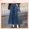 Ảnh của Chân váy jeans cạp cao, chân váy midi dáng dài phong cách Hàn Quốc_A20