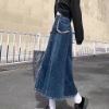 Ảnh của Chân váy jeans cạp cao, chân váy midi dáng dài phong cách Hàn Quốc_A20