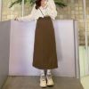 Ảnh của Chân váy dạ nữ cạp cao phối chun sau, chân váy dạ midi dáng dài phong cách_A21