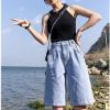 Ảnh của Quần short kaki nữ cạp cao ống rộng, quần sooc đùi nữ lưng cao tua gấu lưng cao ulzzang phong cách Hàn Quốc C21
