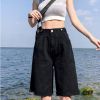 Ảnh của Quần short kaki nữ cạp cao ống rộng, quần sooc đùi nữ lưng cao tua gấu lưng cao ulzzang phong cách Hàn Quốc C21