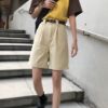 Ảnh của Quần short cạp cao sắn gấu kèm túi sau_mẫu đơn giản C23