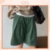 Ảnh của Quần short nhung cạp chun, quần short nhung cạp cao xếp ly phong cách_c27