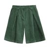Ảnh của Quần short nhung cạp chun, quần short nhung cạp cao xếp ly phong cách_c27