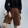 Ảnh của Quần short nhung cạp chun, quần short nhung cạp cao xếp ly phong cách_c27