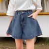 Picture of Quần shorts nữ KABICO cạp cao ống xòe, quần shorts jeans kiểu dáng dễ thương C31