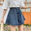 Picture of Quần shorts nữ KABICO cạp cao ống xòe, quần shorts jeans kiểu dáng dễ thương C31