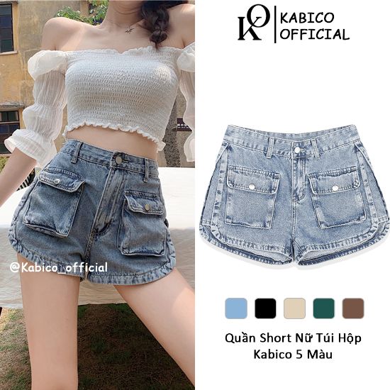 Picture of Quần short KABICO nữ túi hộp tôn dáng, quần short jean cạp cao phong cách_C33